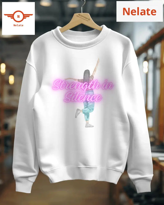 Strength In Silence Womens White Sweatshirt