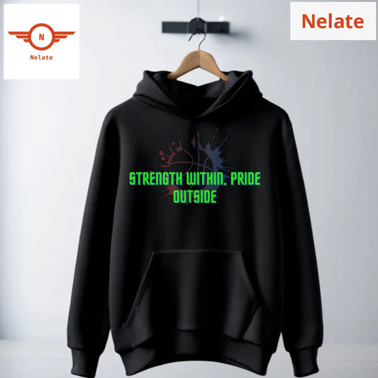 Strength Within Pride Outside Black Hoodie For Men