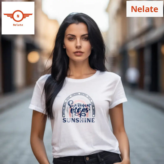 ’Summer Vibes - Sunshine’ Women’s White T-Shirt