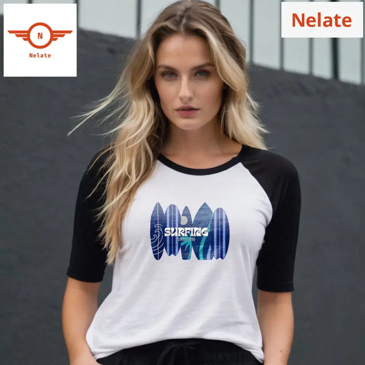 ’Surfing’ Women’s Raglan T-Shirt