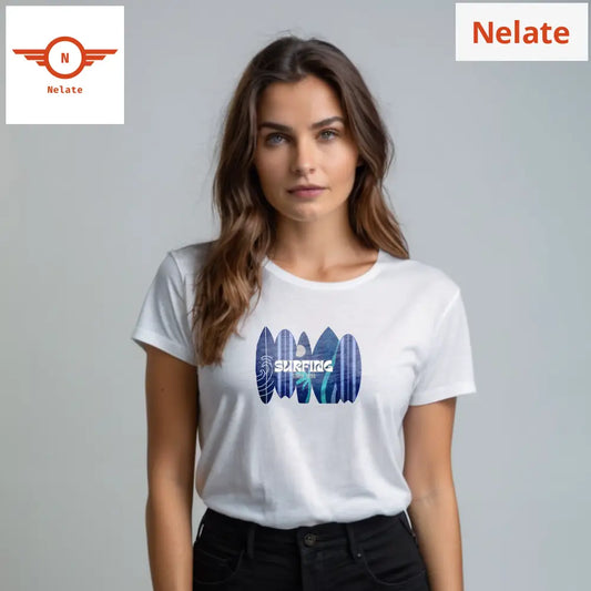 ’Surfing’ Women’s White T-Shirt