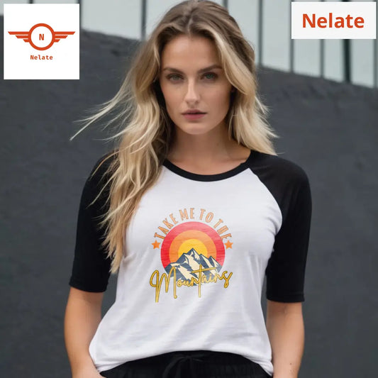 ’Take Me To The Mountains’ Women’s Raglan T-Shirt