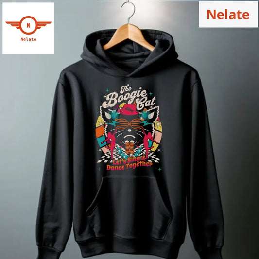 The Boogie Cat - Disco Black Hoodie For Men