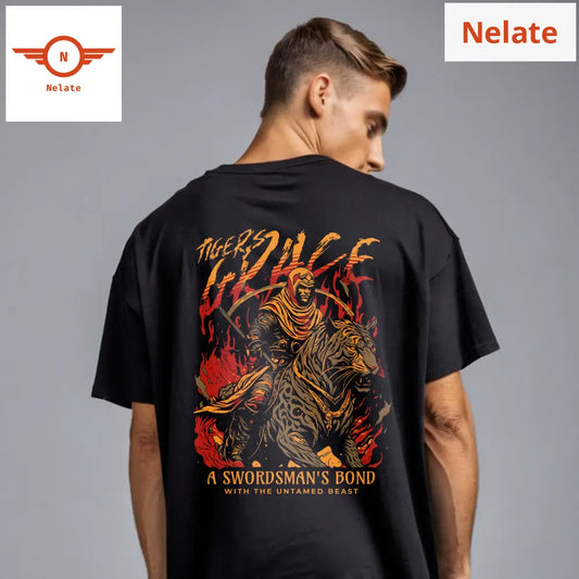 Tigers Grace - Black Oversized T-Shirt