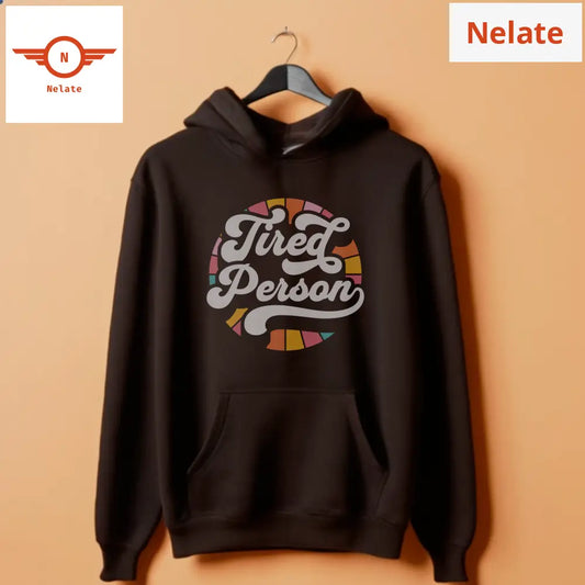 Tired Person Black Hoodie For Men
