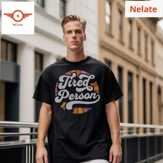 Tired Person - Black Oversized T-Shirt