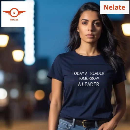 Today A Reader Tomorrow Leader Navy Blue T-Shirt