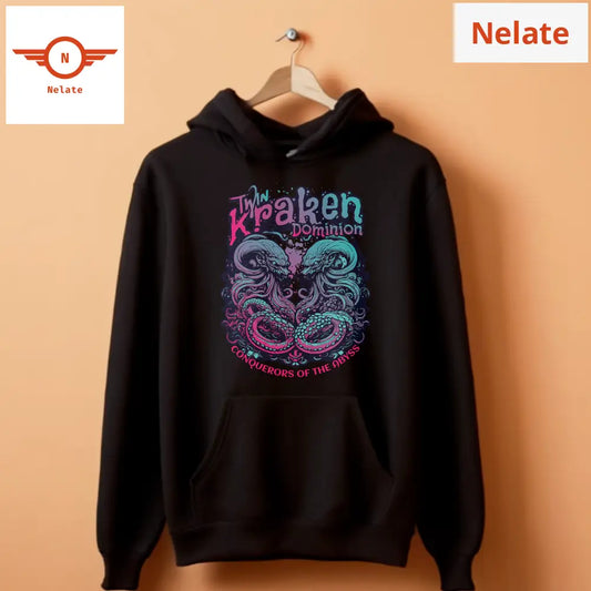 Twin Kraken Dominion-Black Hoodie For Men
