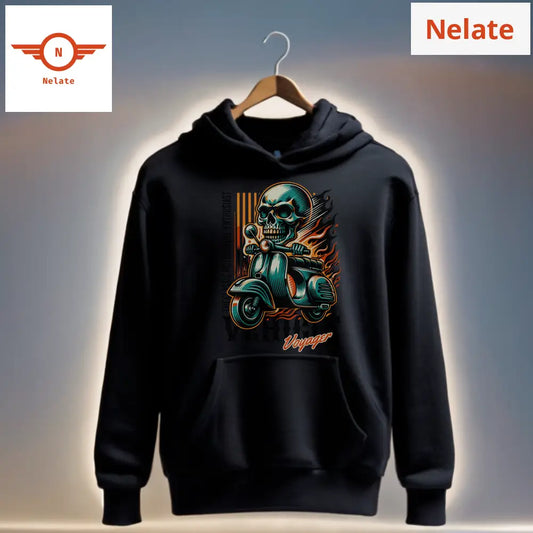 ’Voyager’ Black Hoodie For Men