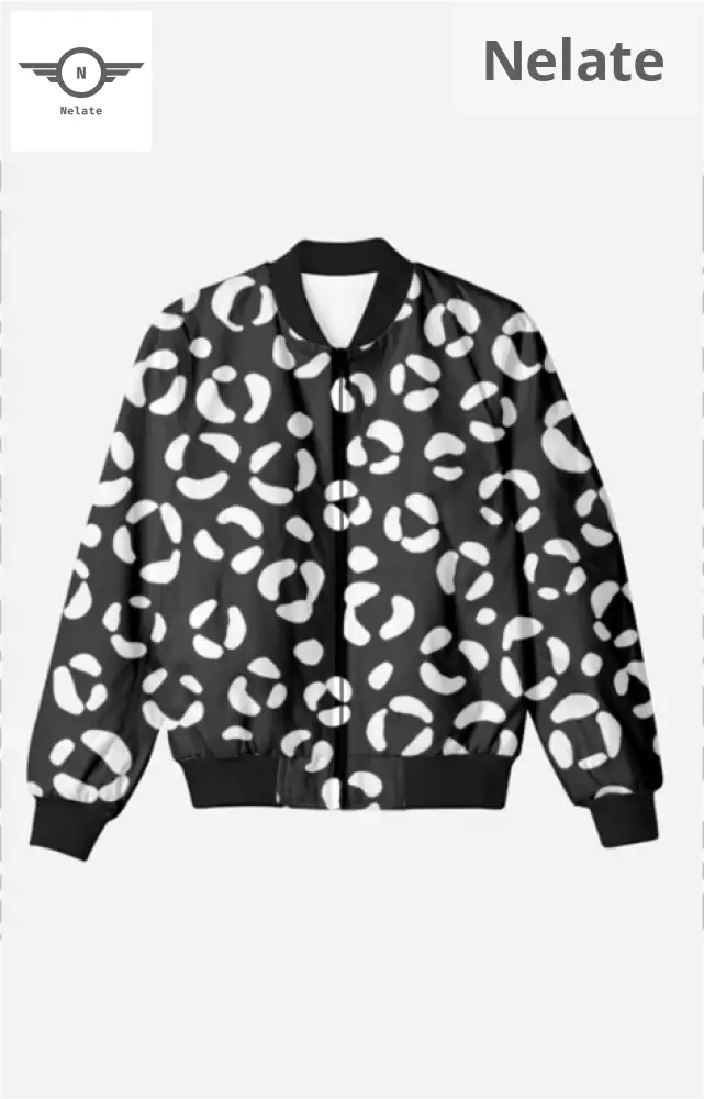 White And Black Patterned Men’s Bomber Jacket