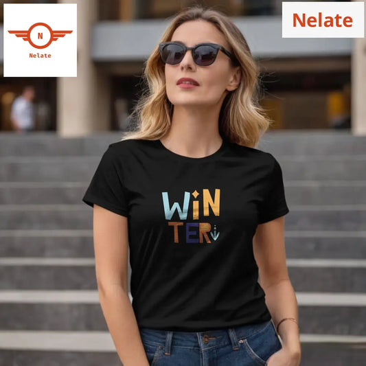 ’Winter’ Women’s Black T-Shirt